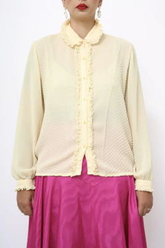 Camisa amarela babados vintage - loja online