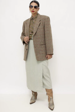 Blazer lã xadrez vintage