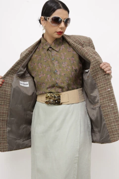 Blazer lã xadrez vintage - loja online