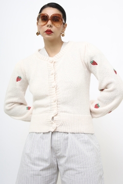 Pulover morangos off white