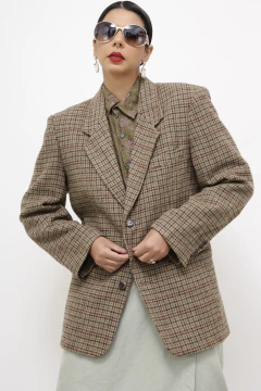 Blazer lã xadrez vintage - comprar online