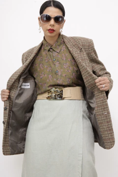 Blazer lã xadrez vintage na internet