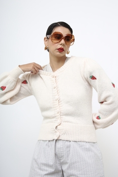 Pulover morangos off white