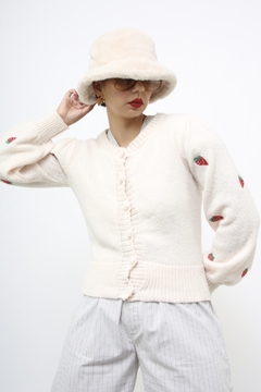 Pulover morangos off white