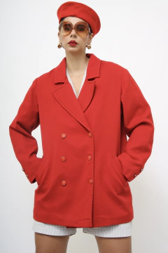 Blazer vermelho classico vintage - Capichó Brechó