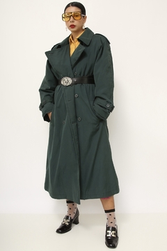 Trench Coat verde acolchoado CHRISTOPHER GRAY na internet