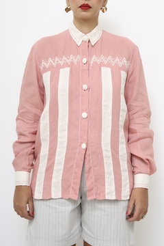Imagem do Camisa rosa linho western