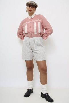 Camisa rosa linho western na internet