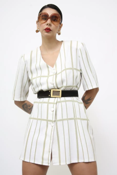Imagem do Vestido blazer xadrez verde vintage