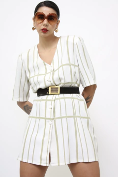 Vestido blazer xadrez verde vintage - comprar online