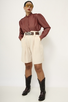 Bermuda vintage rose cintura alta - loja online