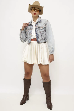 Jaqueta jeans western cropped