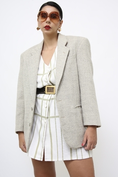 Blazer renner vintage lã cinza - Capichó Brechó