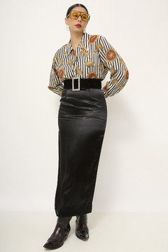 Camisa listras vintage estampada