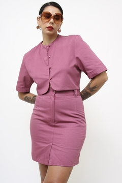 Conjunto CROPPED + SAIA rosa - loja online