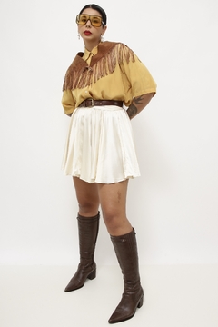 Camisa seda amarela vintage - loja online