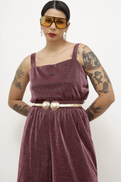 Conjunto brilho rosa PANTALONA + TOP - Capichó Brechó
