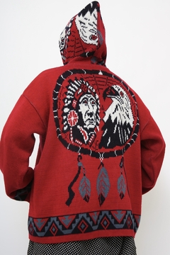 Casaco indio vermelho capuz - loja online