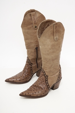 Bota marrom avestruz western 35 na internet