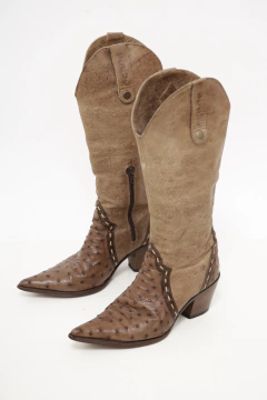 Bota marrom avestruz western 35 na internet