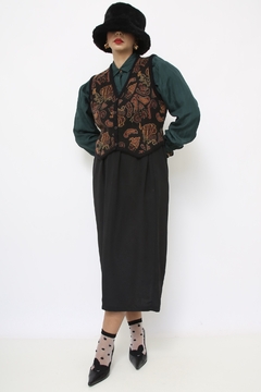 Imagem do Colete preto estampado vintage