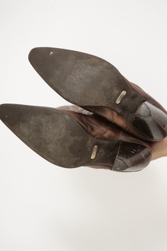 Bota 100% couro marrom western bordado 36 na internet