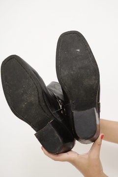 Bota couro preta western vintage 37/38 - loja online