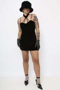Vestiso veludo vintage curto 90´s - loja online