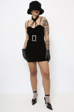 Vestiso veludo vintage curto 90´s na internet