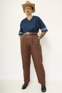 Polo azul listras vintage