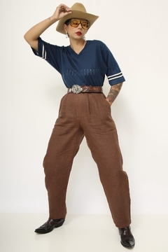 Polo azul listras vintage - loja online