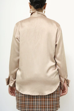 Camisa dourada vintage manga longa - Capichó Brechó
