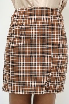 Saia xadrez marrom vintage - loja online