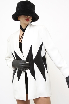 Blazer branco det preto 80´s - loja online