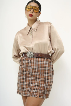 Camisa dourada vintage manga longa - comprar online