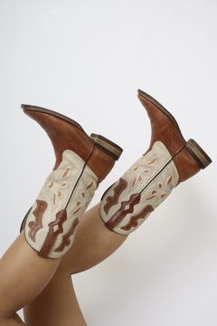 Bota western texana marrom creme 38 - comprar online