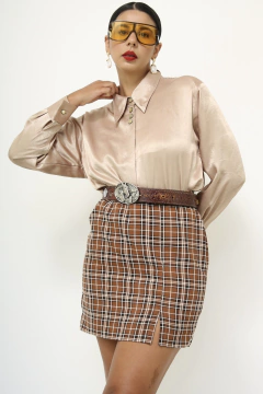 Camisa dourada vintage manga longa