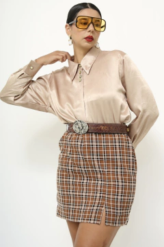 Camisa dourada vintage manga longa - loja online
