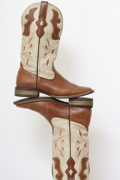 Bota western texana marrom creme 38 - Capichó Brechó