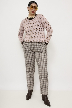 Pulover rosa vintage estampa - comprar online