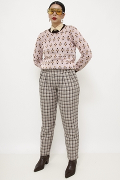 Pulover rosa vintage estampa