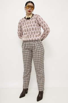 Pulover rosa vintage estampa - comprar online