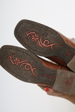 Bota western texana marrom creme 38 - loja online