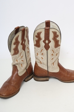 Bota western texana marrom creme 38 - loja online