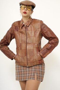 Boina de couro marrom vintage