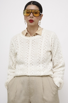 Pulover tricot trextura suspiro na internet