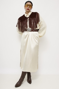 Pala 100% couro marrom western