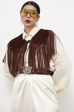 Pala 100% couro marrom western