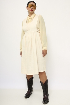 Vestido bege midi vintage - loja online
