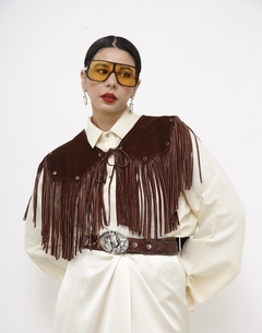 Pala 100% couro marrom western - loja online